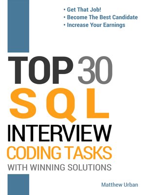 cover image of TOP 30 SQL Interview Coding Tasks